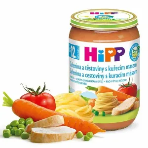 HiPP Príkrm Cestoviny kura so zeleninou detské menu (od ukonč. 12. mesiaca) 1x220 g