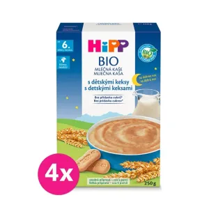 4x HiPP BIO Kaša mliečna na dobrú noc s detskými keksami od 6. mesiaca, 250 g #7351451