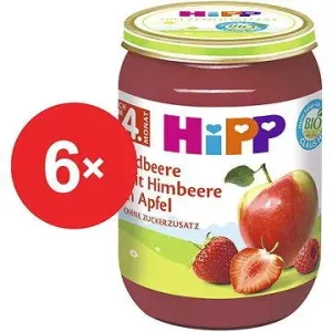 HiPP BIO Jablká s jahodami a malinami - 6 × 190 g