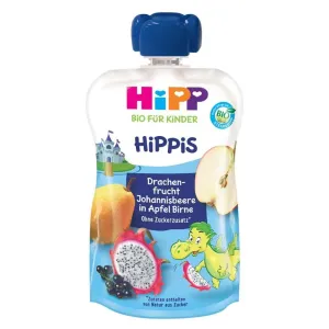 Hipp HiPPis BIO jablko-hruška-dračie ovocie-čierne ríbezle detský príkrm 100 g