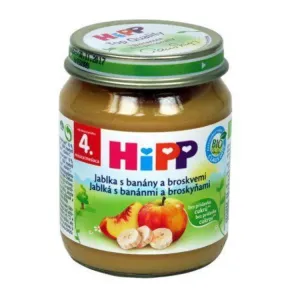 HiPP Príkrm 100% Ovocie Jablká, banány a broskyne (od ukonč. 4./6. mesiaca) 1x125 g