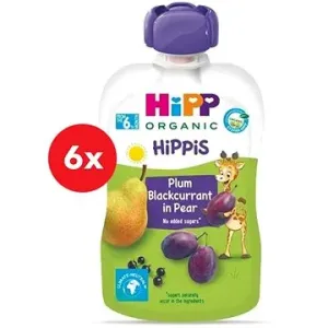 HiPP BIO 100 % ovocie Hruška – Čierna ríbezľa – Slivka 6× 100 g