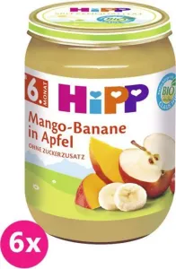 6x HiPP BIO Jablko s mangem a banány, 190 g - ovocný přírkm #7442192