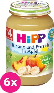 6x HiPP jablkový s banány a broskvemi (125 g) - ovocný příkrm #7351372