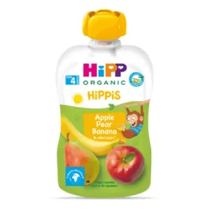 HiPP HiPPis 100% Ovocie Jablko Hruška Banán kapsička (od ukonč. 4. mesiaca) ovocný príkrm 1x100 g