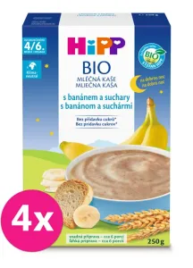 6x HiPP BIO Kaša mliečna na dobrú noc s banánom a suchármi od uk. 4.-6. mesiaca, 250 g #7351417