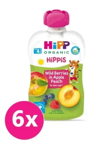 6x HiPP HiPPiS BIO 100% ovoce Jablko-Broskev-Lesní ovoce 100 g – ovocný příkrm #7351379