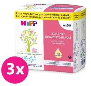 3x HiPP Babysanft Čistící vlhčené ubrousky (4x 56 ks) #7351464
