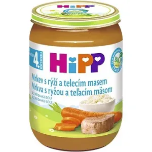 HiPP BIO Mrkva s ryžou a teľacím mäsom – 6× 190 g