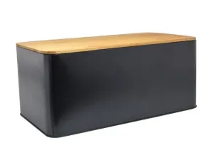 Kinekus Chlebník kovový 31x17,5x13,5cm s bambusovou doskou