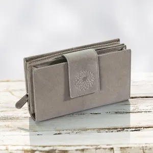 HJP Dámská peněženka kožená Dahlia, šedá