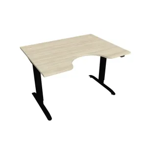 Elektricky výškovo nastaviteľný stôl Hobis Motion Ergo - 2 segmentový, štandardný ovládač Šírka: 120 cm, Farba dosky: agát, Farba kovu: čierna RAL 90…