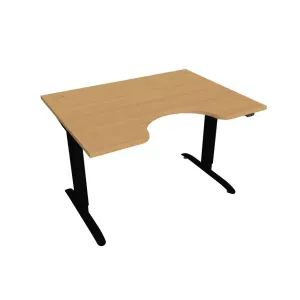 Elektricky výškovo nastaviteľný stôl Hobis Motion Ergo - 2 segmentový, štandardný ovládač Šírka: 120 cm, Farba dosky: buk, Farba kovu: čierna RAL 9005