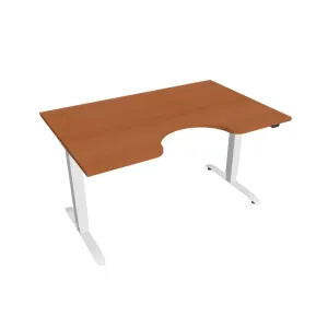 Elektricky výškovo nastaviteľný stôl Hobis Motion Ergo - 2 segmentový, štandardný ovládač Šírka: 140 cm, Farba dosky: čerešňa, Farba kovu: biela RAL …
