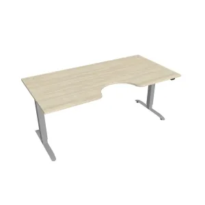Elektricky výškovo nastaviteľný stôl Hobis Motion Ergo - 2 segmentový, štandardný ovládač Šírka: 180 cm, Farba dosky: agát, Farba kovu: sivá RAL 9006