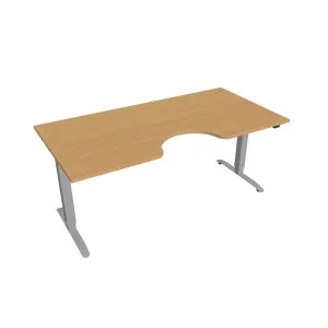 Elektricky výškovo nastaviteľný stôl Hobis Motion Ergo - 2 segmentový, štandardný ovládač Šírka: 180 cm, Farba dosky: buk, Farba kovu: sivá RAL 9006