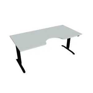 Elektricky výškovo nastaviteľný stôl Hobis Motion Ergo - 2 segmentový, štandardný ovládač Šírka: 180 cm, Farba dosky: sivá, Farba kovu: čierna RAL 90…
