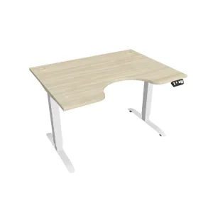 Elektricky výškovo nastavitelný stôl Hobis Motion Ergo - 2M segmentový, pamäťový ovládač Šírka: 120 cm, Farba dosky: agát, Farba kovu: biela RAL 9016