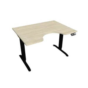 Elektricky výškovo nastavitelný stôl Hobis Motion Ergo - 2M segmentový, pamäťový ovládač Šírka: 120 cm, Farba dosky: agát, Farba kovu: čierna RAL 9005