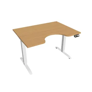 Elektricky výškovo nastavitelný stôl Hobis Motion Ergo - 2M segmentový, pamäťový ovládač Šírka: 120 cm, Farba dosky: buk, Farba kovu: biela RAL 9016