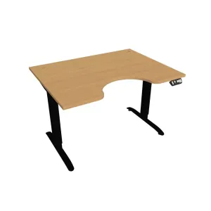 Elektricky výškovo nastavitelný stôl Hobis Motion Ergo - 2M segmentový, pamäťový ovládač Šírka: 120 cm, Farba dosky: buk, Farba kovu: čierna RAL 9005