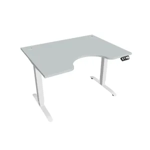 Elektricky výškovo nastavitelný stôl Hobis Motion Ergo - 2M segmentový, pamäťový ovládač Šírka: 120 cm, Farba dosky: sivá, Farba kovu: biela RAL 9016
