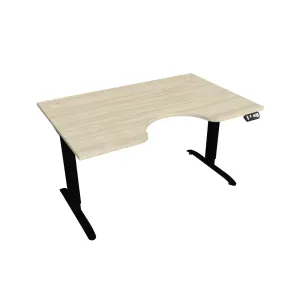 Elektricky výškovo nastavitelný stôl Hobis Motion Ergo - 2M segmentový, pamäťový ovládač Šírka: 140 cm, Farba dosky: agát, Farba kovu: čierna RAL 9005