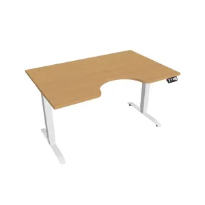 Elektricky výškovo nastavitelný stôl Hobis Motion Ergo - 2M segmentový, pamäťový ovládač Šírka: 140 cm, Farba dosky: buk, Farba kovu: biela RAL 9016