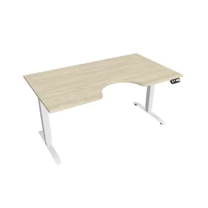 Elektricky výškovo nastavitelný stôl Hobis Motion Ergo - 2M segmentový, pamäťový ovládač Šírka: 160 cm, Farba dosky: agát, Farba kovu: biela RAL 9016