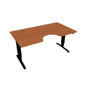 Elektricky výškovo nastaviteľný stôl Hobis Motion Ergo - 3 segmentový, štandardný ovládač Šírka: 160 cm, Farba dosky: čerešňa, Farba kovu: čierna RAL…