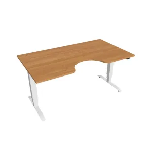 Elektricky výškovo nastaviteľný stôl Hobis Motion Ergo - 3 segmentový, štandardný ovládač Šírka: 160 cm, Farba dosky: jelša, Farba kovu: biela RAL 90…