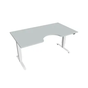 Elektricky výškovo nastaviteľný stôl Hobis Motion Ergo - 3 segmentový, štandardný ovládač Šírka: 160 cm, Farba dosky: sivá, Farba kovu: biela RAL 9016