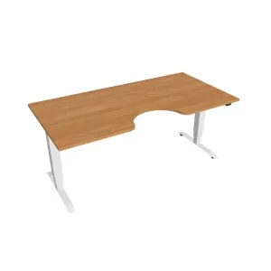 Elektricky výškovo nastaviteľný stôl Hobis Motion Ergo - 3 segmentový, štandardný ovládač Šírka: 180 cm, Farba dosky: jelša, Farba kovu: biela RAL 90…