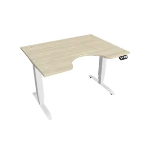 Elektricky výškovo nastaviteľný stôl Hobis Motion Ergo - 3M segmentový, pamäťový ovládač Šírka: 120 cm, Farba dosky: agát, Farba kovu: biela RAL 9016