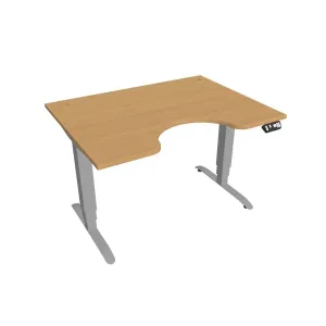 Elektricky výškovo nastaviteľný stôl Hobis Motion Ergo - 3M segmentový, pamäťový ovládač Šírka: 120 cm, Farba dosky: buk, Farba kovu: sivá RAL 9006
