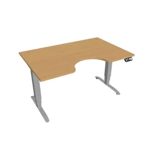 Elektricky výškovo nastaviteľný stôl Hobis Motion Ergo - 3M segmentový, pamäťový ovládač Šírka: 140 cm, Farba dosky: buk, Farba kovu: sivá RAL 9006