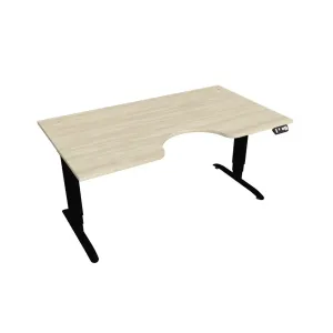 Elektricky výškovo nastaviteľný stôl Hobis Motion Ergo - 3M segmentový, pamäťový ovládač Šírka: 160 cm, Farba dosky: agát, Farba kovu: čierna RAL 9005