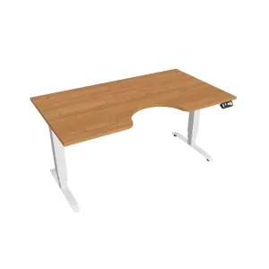 Elektricky výškovo nastaviteľný stôl Hobis Motion Ergo - 3M segmentový, pamäťový ovládač Šírka: 160 cm, Farba dosky: jelša, Farba kovu: biela RAL 9016