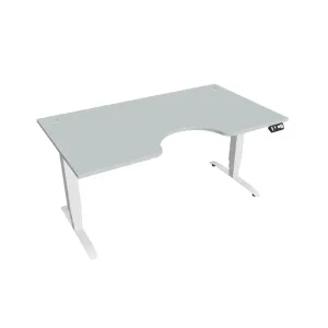 Elektricky výškovo nastaviteľný stôl Hobis Motion Ergo - 3M segmentový, pamäťový ovládač Šírka: 160 cm, Farba dosky: sivá, Farba kovu: biela RAL 9016