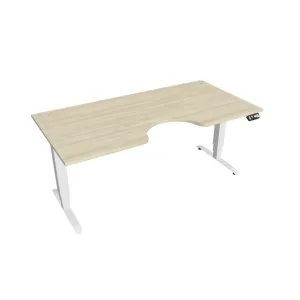Elektricky výškovo nastaviteľný stôl Hobis Motion Ergo - 3M segmentový, pamäťový ovládač Šírka: 180 cm, Farba dosky: agát, Farba kovu: biela RAL 9016