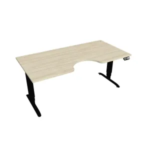 Elektricky výškovo nastaviteľný stôl Hobis Motion Ergo - 3M segmentový, pamäťový ovládač Šírka: 180 cm, Farba dosky: agát, Farba kovu: čierna RAL 9005
