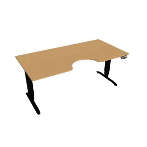 Elektricky výškovo nastaviteľný stôl Hobis Motion Ergo - 3M segmentový, pamäťový ovládač Šírka: 180 cm, Farba dosky: buk, Farba kovu: čierna RAL 9005