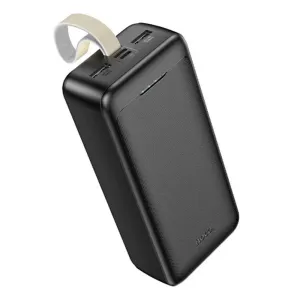 Hoco J111B PowerBanka 30000mAh, 2x USB, USB-C, Micro-USB, PD30W, s LED diódou a šnúrkou na krk, čierna