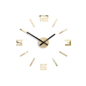 Moderné nástenné hodiny ARABIC GOLD-MIRROR goldmirror (nalepovacie hodiny na stenu)