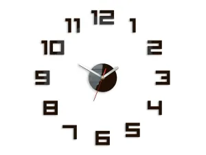 Moderné nástenné hodiny DIGIT WENGE wenge (nalepovacie hodiny na stenu)