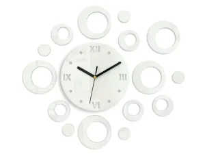 Moderné nástenné hodiny RINGS WHITE white (nalepovacie hodiny na stenu)