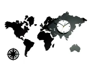 Moderné nástenné hodiny WORLD  (nalepovacie hodiny na stenu)