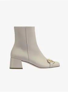 Beige women's leather ankle boots Högl Sophie - Women #8559280