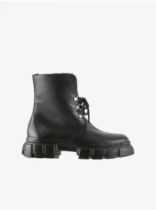 Čierne dámske kožené členkové topánky Högl Winter hike #7921994