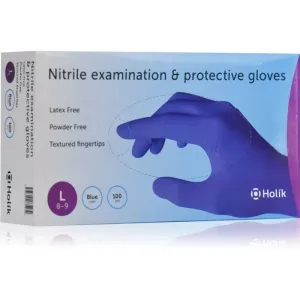 Holík Nitril Blue nitrilové nepudrované rukavice veľkosť S L 2x50 ks